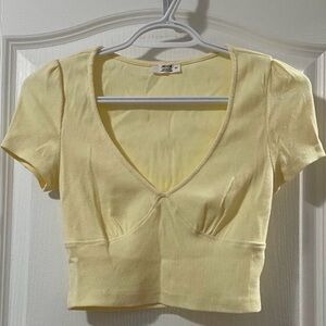 Yellow V-neck Top